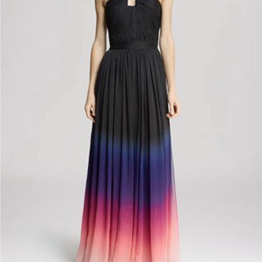 Halston Heritage Ombre Chiffon Evening Gown